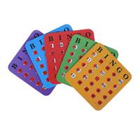 Bingok Cards-5-Pack Reusibili Bingo Cards con cursori ciechi | Binggo Kerten riutilizzabile | logica e pensiero per le lezioni di famiglia celebra i viaggi e il campeggio