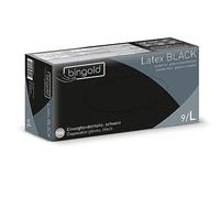 BINGOLD Guanti monouso in lattice BLACK, neri, taglia L, 100 pezzi