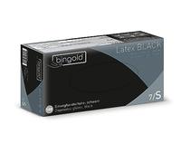 BINGOLD Guanti monouso in lattice BLACK, neri, taglia S, 100 pezzi