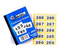 Bingosupermarket Biglietti della lotteria da 1 a 1000 biglietti per guardaroba, colori assortiti bordati (giallo)