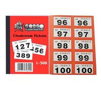 Bingosupermarket Biglietti della lotteria da 1 a 500 guardaroba - colori assortiti bordati (rosso)