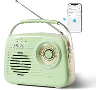 Bingxue Radio portatile AM FM Bluetooth USB/scheda SD/jack cuffie Vintage
