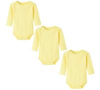BINIDUCKLING Body Bimbi Manica Lunga Pacco da 3, Giallo 3 Mesi