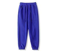 BINIDUCKLING, Pantaloni da jogging per bambini con elastico, Pantaloni jogger unisex per bambini, Pantaloni sportivi lunghi, a tinta unita, 5-12 anni, Blu, 10-12 Jahre