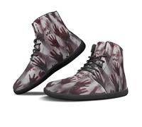 Binienty A piedi nudi Zero Drop Escursionismo Scarpe Impermeabili Uomini High Top Halloween Inverno Stivali PU Pelle Moda Sneakers, Mani di Halloween, 46 EU