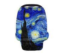 Binienty Baby Shower Regali per neonati e ragazze, coprisedili elasticizzati per auto, Van Gogh Starry Night Print, traspirante per neonati