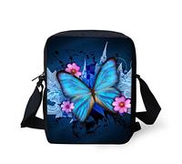 Binienty Borsa a tracolla per bambini, piccola borsa a tracolla per viaggi, scuola, escursionismo, Farfalla, Taglia unica