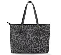 Binienty Borse in vera pelle da donna borse grafiche maniglia superiore Satchel e Tote borse a tracolla, Black Leopard Print