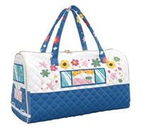 Binienty Borsone da viaggio trapuntato da donna, borsa da portare con sé, borsa per oggetti personali per voli, viaggi e avventure nel fine settimana, Stampa Van Floreale, Classico