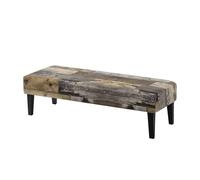 Binienty Copertura per panca elasticizzata con bordo elastico antiscivolo, in stile retrò, con venature del legno, lavabile, antipolvere, rimovibile