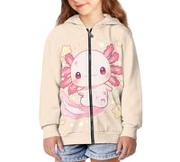 Binienty Felpa con cappuccio con zip per ragazze e ragazzi a maniche lunghe giacca autunnale cappotto per bambini oversize Outwear, Cartone animato Salamander Star, 6-8 Years