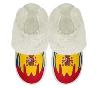 Binienty Pantofole da uomo e donna, invernali, calde, senza lacci, con suola in gomma antiscivolo flessibile non deformabile, Bandiera della Spagna, 41.5/42.5 EU