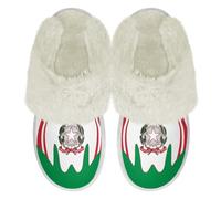 Binienty Pantofole da uomo e donna, invernali, calde, senza lacci, con suola in gomma antiscivolo flessibile non deformabile, Bandiera Italia, 39.5/40.5 EU