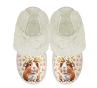 Binienty Pantofole in memory foam da donna e ragazza, graziose, comode, per interni ed esterni, eleganti, Cuore d'amore per porcellini d'India, 39.5/40.5 EU