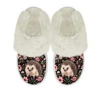 Binienty Pantofole in memory foam da donna e ragazza, graziose, comode, per interni ed esterni, eleganti, Riccio Fiore Rosa, 39.5/40.5 EU