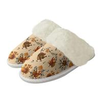 Binienty Pantofole invernali calde e pelose, da donna, di grandi dimensioni, antiscivolo, in memory foam, per viaggi, camper, campeggio, Nota musicale di Turchia, 38.5/39.5 EU