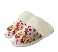 Binienty Pantofole invernali calde e pelose, da donna, di grandi dimensioni, antiscivolo, in memory foam, per viaggi, camper, campeggio, Turchia astratta, 40.5/41.5 EU