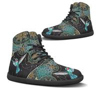 Binienty Scarpe a piedi nudi Donna Uomo Larghezza Larga Minimalista Zero Drop Walking Escursionismo Sneakers Comfor Daily Flats Scarpe, Colibrì Mandala Verde, 48 EU