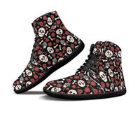 Binienty Scarpe alte da uomo e da donna, con lacci, a piedi nudi, alla moda, con punta larga, scarpe da acqua, sport all'aria aperta, Teschio Testa Amore Cuore, 50 EU