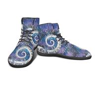 Binienty Scarpe basse da uomo e da donna, in pelle PU, con lacci, scarpe da ginnastica a piedi nudi, antiscivolo, per uso quotidiano, Pianoforte Universo Gradiente, 50 EU