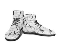 Binienty Scarpe basse da uomo e da donna, in pelle PU, con lacci, scarpe da ginnastica a piedi nudi, antiscivolo, per uso quotidiano, Gatto Nota Musicale, 42 EU