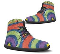 Binienty Scarpe da corsa unisex da uomo alte scarpe a piedi nudi da donna classiche stringate sneakers palestra lavoro all'aperto calzature, Tintura arcobaleno., 38 EU