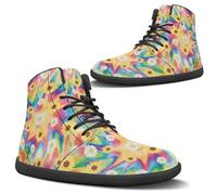 Binienty Scarpe da corsa unisex da uomo alte scarpe a piedi nudi da donna classiche stringate sneakers palestra lavoro all'aperto calzature, Daisy Tie Dye arcobaleno, 41 EU