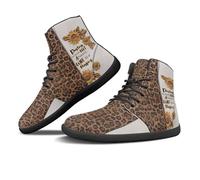 Binienty Scarpe da ginnastica alla moda da uomo e donna minimaliste a piedi nudi suola antiscivolo zero goccia, Verso leopardato con margherita, 42 EU