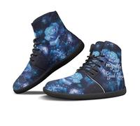 Binienty Scarpe da ginnastica alla moda da uomo e donna minimaliste a piedi nudi suola antiscivolo zero goccia, Verso farfalla rosa blu, 47 EU