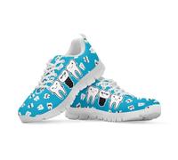 Binienty Scarpe da ginnastica da donna, antiscivolo, in memory foam, con lacci, da corsa su strada, Blu Cielo Dentale Del, 42 EU