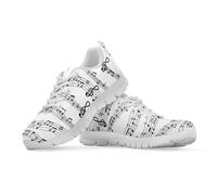Binienty Scarpe da ginnastica da donna, con lacci, da corsa, camminata, tennis, con memory foam, Classica nota musicale bianca, 44 EU