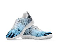 Binienty Scarpe da ginnastica da donna, con lacci, da corsa, camminata, tennis, con memory foam, Nota musicale con schizzi di inchiostro blu, 39 EU