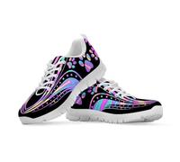Binienty Scarpe da ginnastica da donna, con lacci, in memory foam, comode, per attività all'aperto, Stampa artistica con zampa sfumata, 44 EU