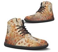 Binienty Scarpe da ginnastica da uomo a piedi nudi di larghezza larga classiche alla moda con lacci da tennis e camminata antiscivolo, Cavallo Arancione Flore, 47 EU