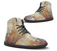 Binienty Scarpe da ginnastica da uomo a piedi nudi di larghezza larga classiche alla moda con lacci da tennis e camminata antiscivolo, Cavallo Estetico, 50 EU