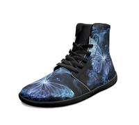 Binienty Scarpe da ginnastica da uomo a punta larga, a piedi nudi, suola a goccia zero, in pelle PU, per allenamento e corsa, Farfalla artistica, 38 EU