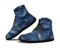 Binienty Scarpe da ginnastica minimaliste da uomo e donna, senza lacci, stile minimalista, Marmo blu scuro., 50 EU