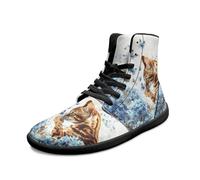 Binienty Scarpe da ginnastica minimaliste unisex a piedi nudi, con punta larga, antiscivolo, con lacci, scarpe da atleta, Arancione Gatto Farfalla Fl, 44 EU