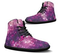 Binienty Scarpe da ginnastica unisex da uomo e donna, con lacci, minimaliste, piatte, Amore cielo stellato viola, 50 EU