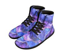 Binienty Scarpe da passeggio ortopediche da uomo e donna, alla moda, minimaliste, a piedi nudi, scarpe da esterno, Marmo Blu Viola, 50 EU