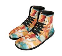 Binienty Scarpe da passeggio ortopediche da uomo e donna, alla moda, minimaliste, a piedi nudi, scarpe da esterno, Marmo Arancione Verde, 41 EU