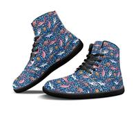 Binienty Scarpe da uomo a piedi nudi con punta larga da donna, in pelle PU, minimalista, per spiaggia, viaggi, vacanze alle Hawaii, Divertente polpo di squalo, 44 EU