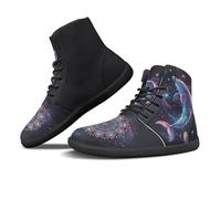 Binienty Scarpe da uomo a piedi nudi da donna alte e larghe scarpe da trekking con lacci traspiranti Zero Drop Sneakers Outdoor Dressy, Mandala Universo Delfino, 50 EU