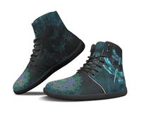 Binienty Scarpe da uomo a piedi nudi da donna alte e larghe scarpe da trekking con lacci traspiranti Zero Drop Sneakers Outdoor Dressy, Libellula Mandala verde sfumato, 41 EU