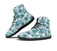 Binienty Scarpe minimaliste a piedi nudi con punta larga Zero Drop Sneakers Scarpe sportive leggere da palestra casual, Barca a vela Blue Green Palm Tree, 42 EU