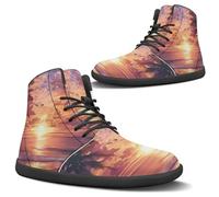 Binienty Scarpe unisex a piedi nudi da donna e da uomo, con punta larga, per trail running, escursionismo, scarpe da esterno, Tramonto sulla spiaggia., 46 EU