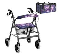 Binienty Set da 3 pezzi di accessori universali per deambulatori e deambulatori, coprischienale e deambulatore, per deambulatori e deambulatori sotto la borsa per anziani e donne, colore viola