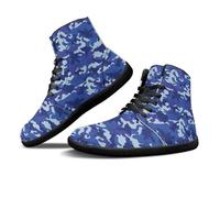 Binienty Zero Drop Scarpe a piedi nudi per uomo donna scarpe da corsa in pelle PU scarpe da ginnastica minimaliste a piedi nudi, Blu mimetico., 46 EU