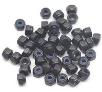 Binifimux 100pcs m2 x 0.4 mm nero nylon inserto esagonale auto dadi di bloccaggio in acciaio al carbonio, 4.8 grade, DIN985, zincato