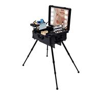 biniliubi Trolley Make Up Box Barbiere Scooter Specchio Gamba Regolabile in Lega di Alluminio Barbiere Beauty Box Multifunzionale Trucco, Nero , 67,5 * 51 * 29 cm, cosmetici